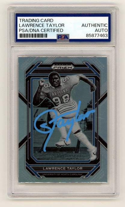 Lawrence Taylor Signed 2023 Panini Draft Picks Silver Prizm Card
