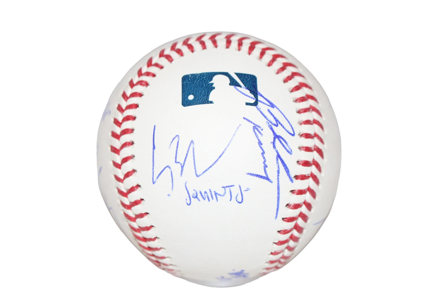 The Sandlot Cast Signed Logo Baseball Tom Guiry & Patrick Renna BAS