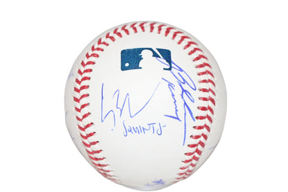 The Sandlot Cast Signed Logo Baseball Tom Guiry & Patrick Renna BAS