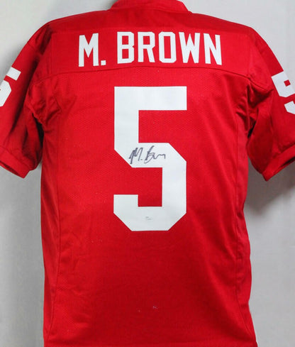 Marquise Hollywood Brown Autographed Maroon Custom Jersey