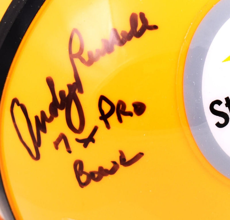 Jack Ham, Jack Lambert & Andy Russell Signed Steelers Mini Helmet