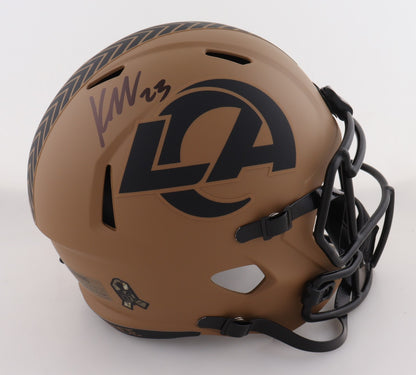 Kyren Williams Signed Los Angeles Rams Salute to Service Full Size Helmet