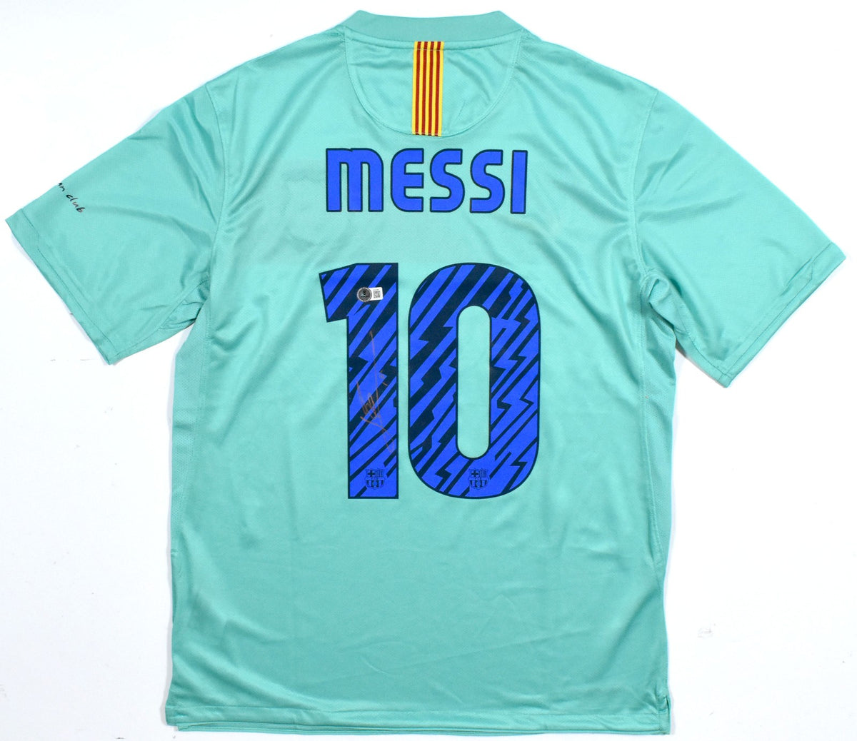Lionel Messi Autographed FC Barcelona Green Frost Jersey