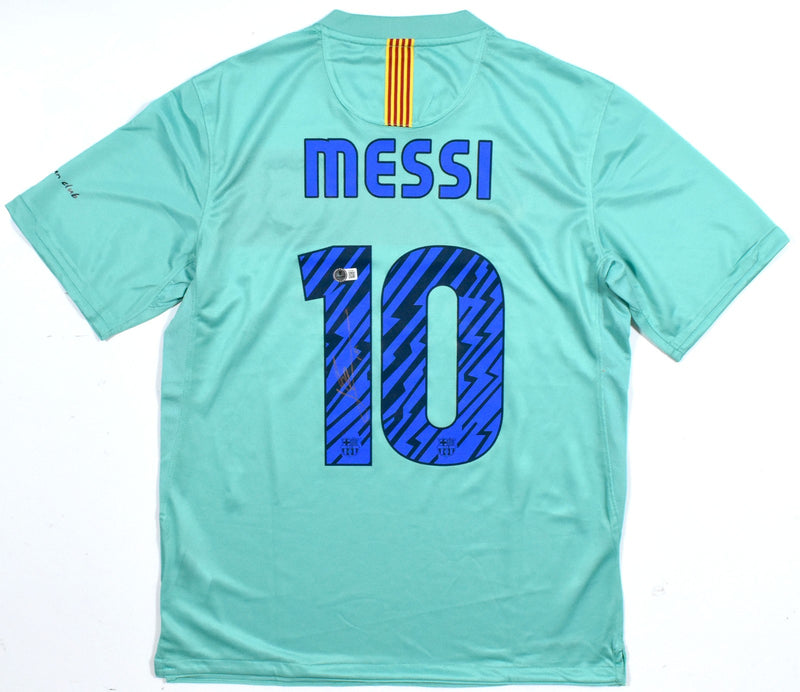 Lionel Messi Autographed FC Barcelona Green Frost Jersey