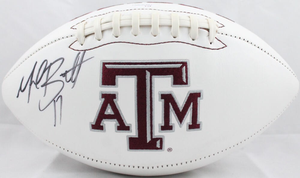 Michael Bennett Signed Texas A&M Aggies Logo Football