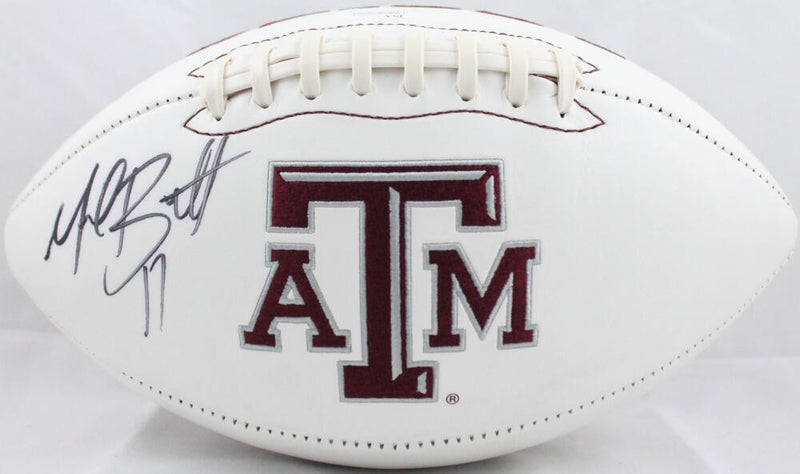 Michael Bennett Signed Texas A&M Aggies Logo Football