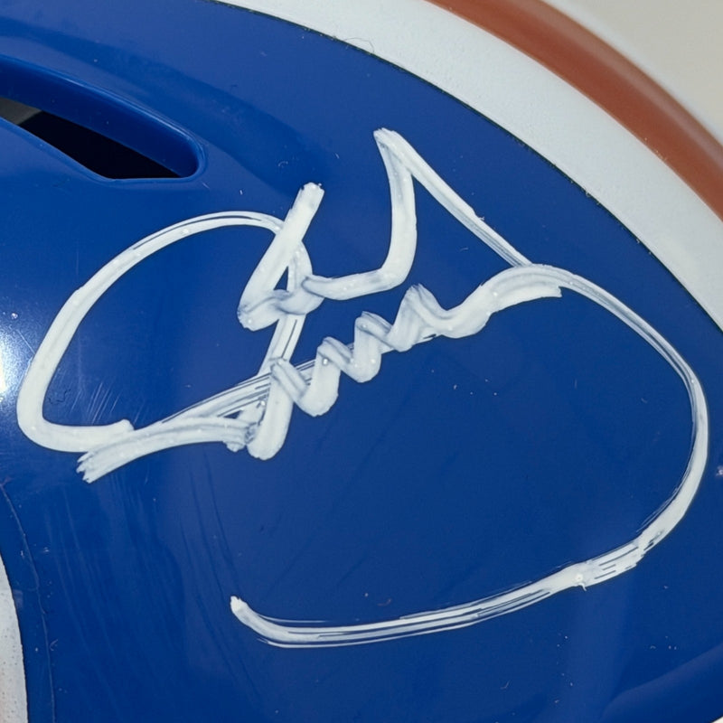 Karl Mecklenburg Signed Denver Broncos Throwback Mini Helmet JSA