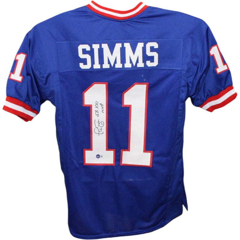 Phil Simms Signed New York Giants Pro Style Jersey SB XXI MVP Beckett