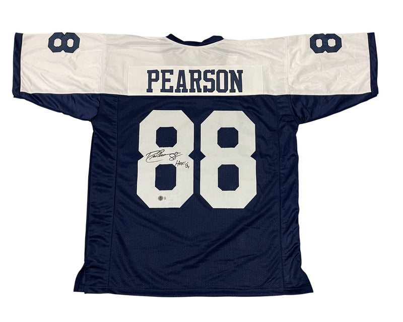 Drew Pearson Signed Dallas Cowboys Custom Jersey HOF 21 (Beckett COA)