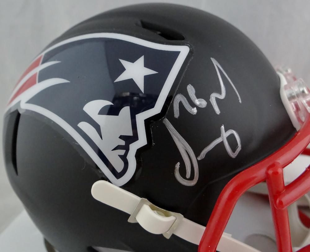 Sony Michel Autographed New England Patriots Flat Black Mini Helmet