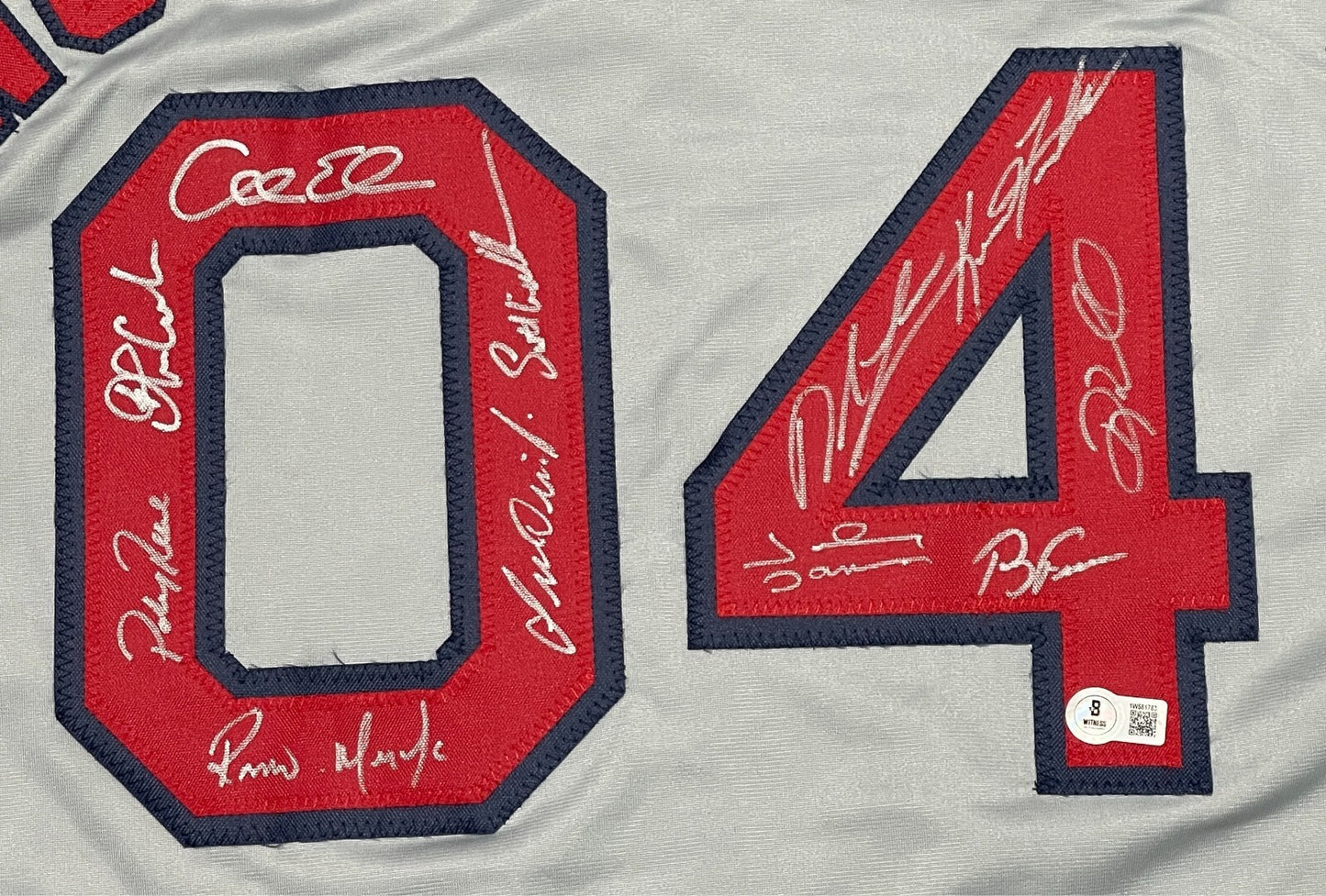 2004 Boston Red Sox Team Signed Custom Jersey (11 Signatures) BAS