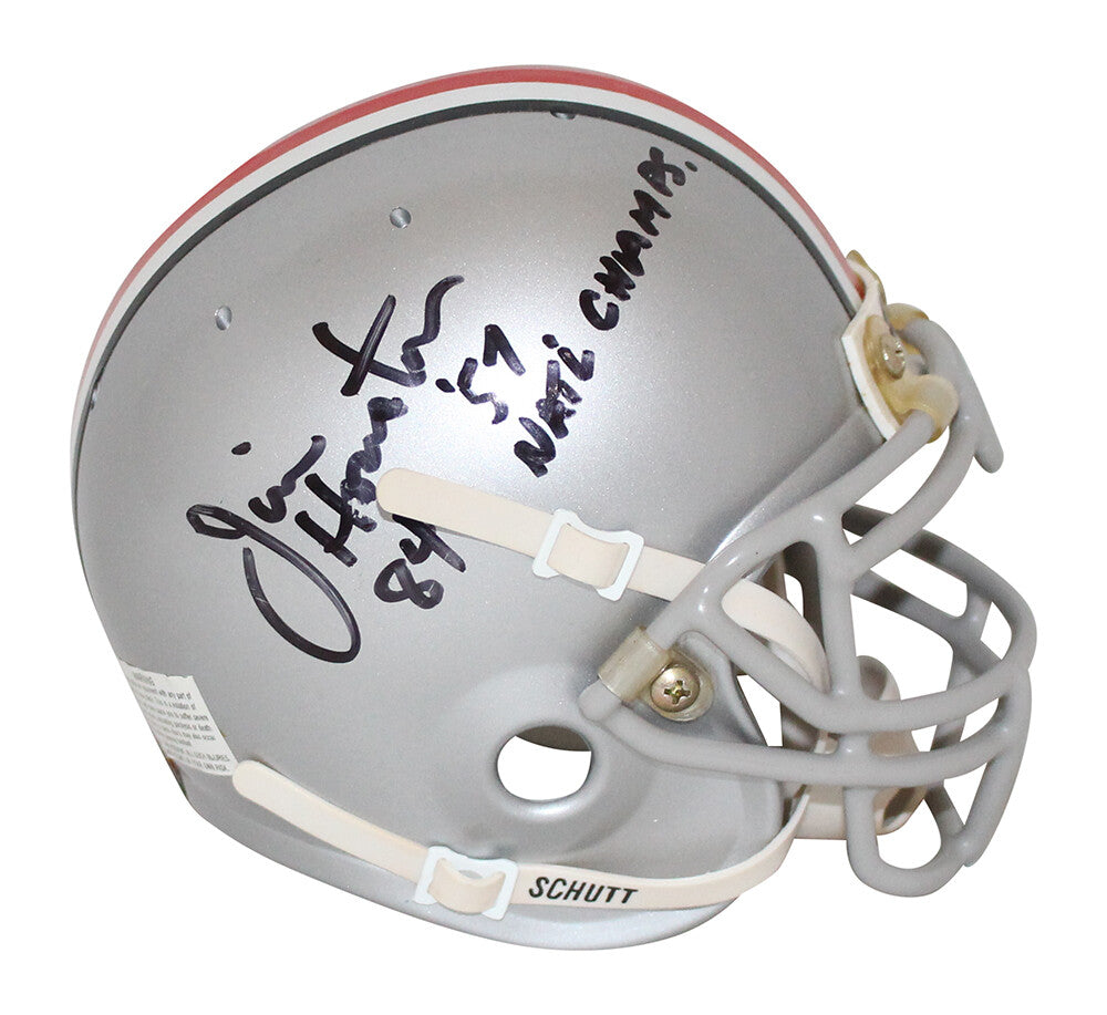 Houston, Schafrath & Clark Signed Ohio State Buckeyes Schutt Mini Helmet