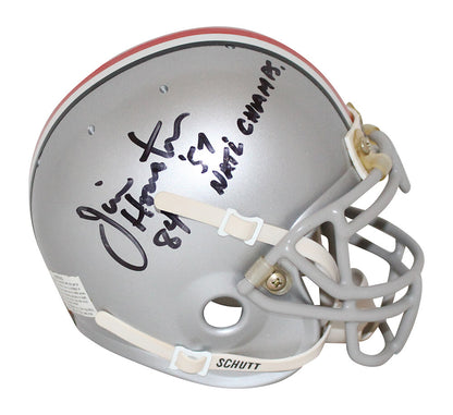 Houston, Schafrath & Clark Signed Ohio State Buckeyes Schutt Mini Helmet