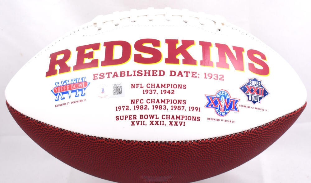 Art Monk Signed Washington Logo Football - Black