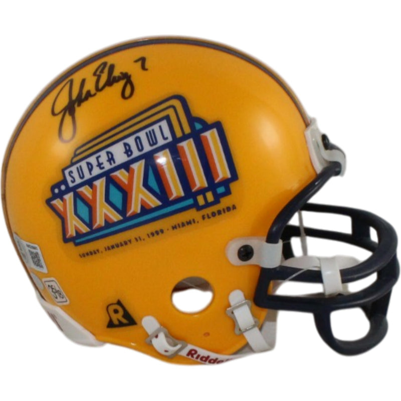 John Elway Signed Denver Broncos Super Bowl XXXIII Mini Helmet (BAS Witness)