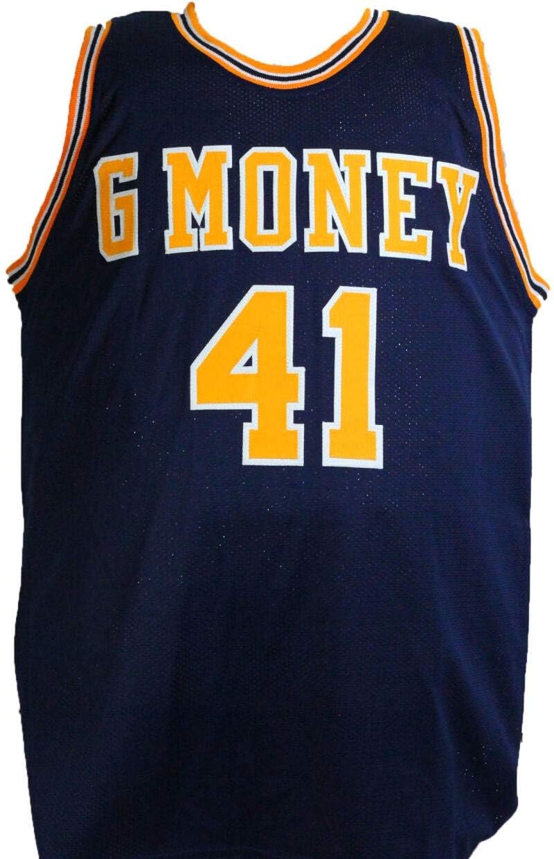 Glen Rice Autographed Blue Custom Jersey - 89 National Champs Inscription