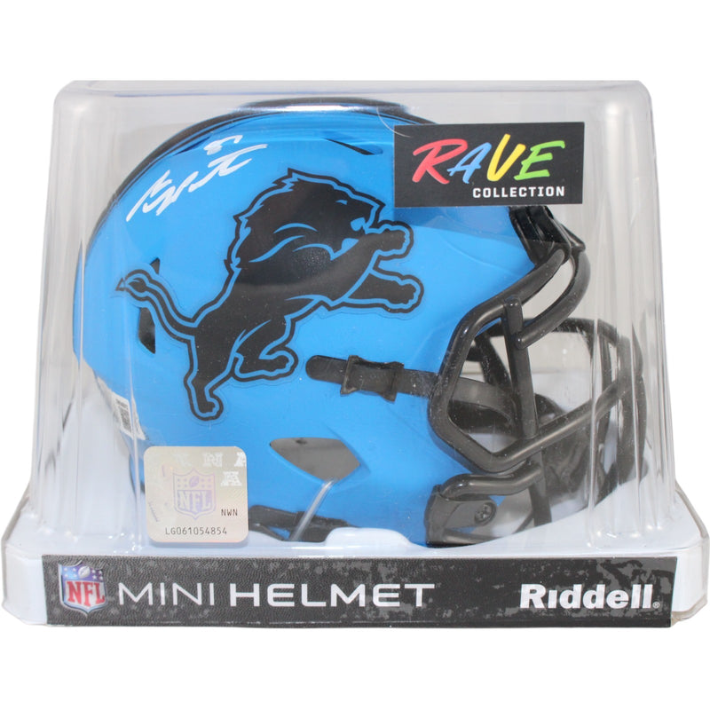 Sam LaPorta Detroit Lions Autographed Rave Mini Helmet (BAS)