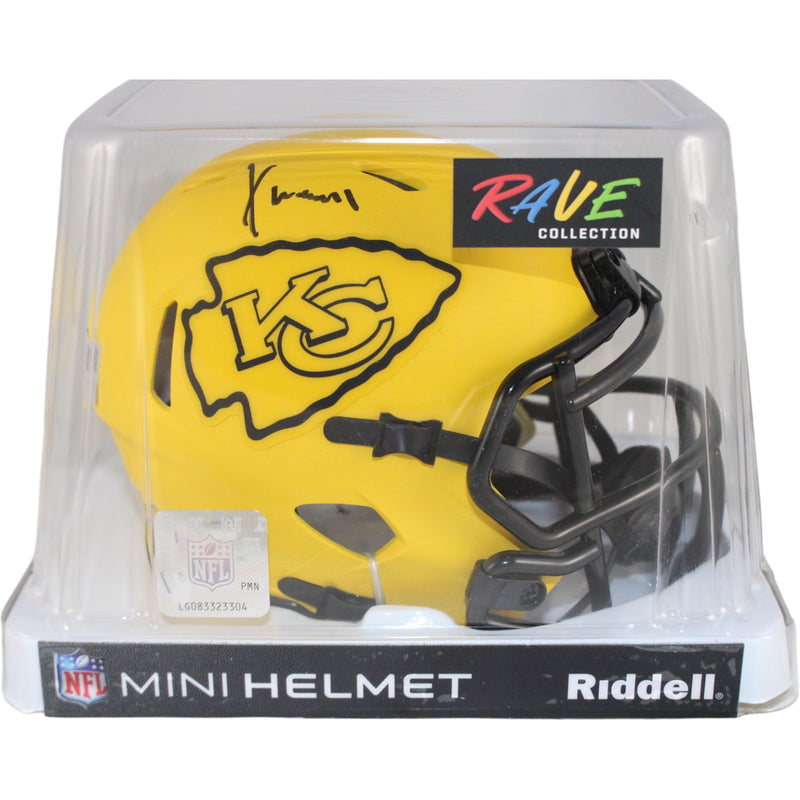 Xavier Worthy Autographed Kansas City Chiefs Rave Mini Helmet