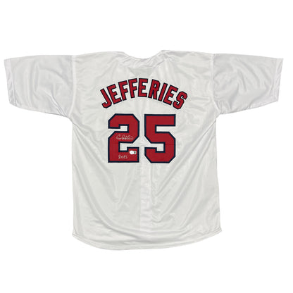 Gregg Jefferies Signed St. Louis Cardinals Custom Jersey (2x AS) BAS COA