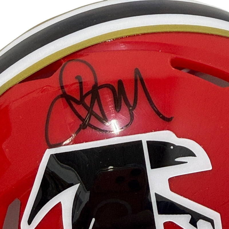 Jamal Anderson Signed Atlanta Falcons Throwback Red Mini Helmet