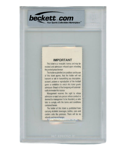 Emmitt Smith Signed 9/30/90 Ticket Stub "ROY" Inscription Beckett Slab