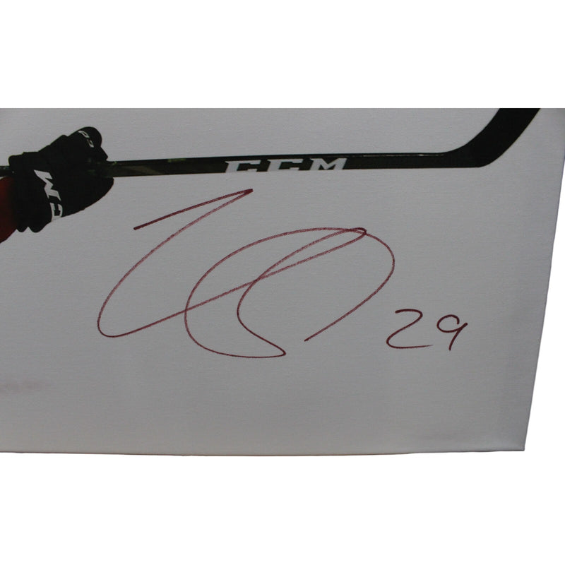 Nate MacKinnon Signed Colorado Avalanche 16x40 Gallery Wrapped Canvas