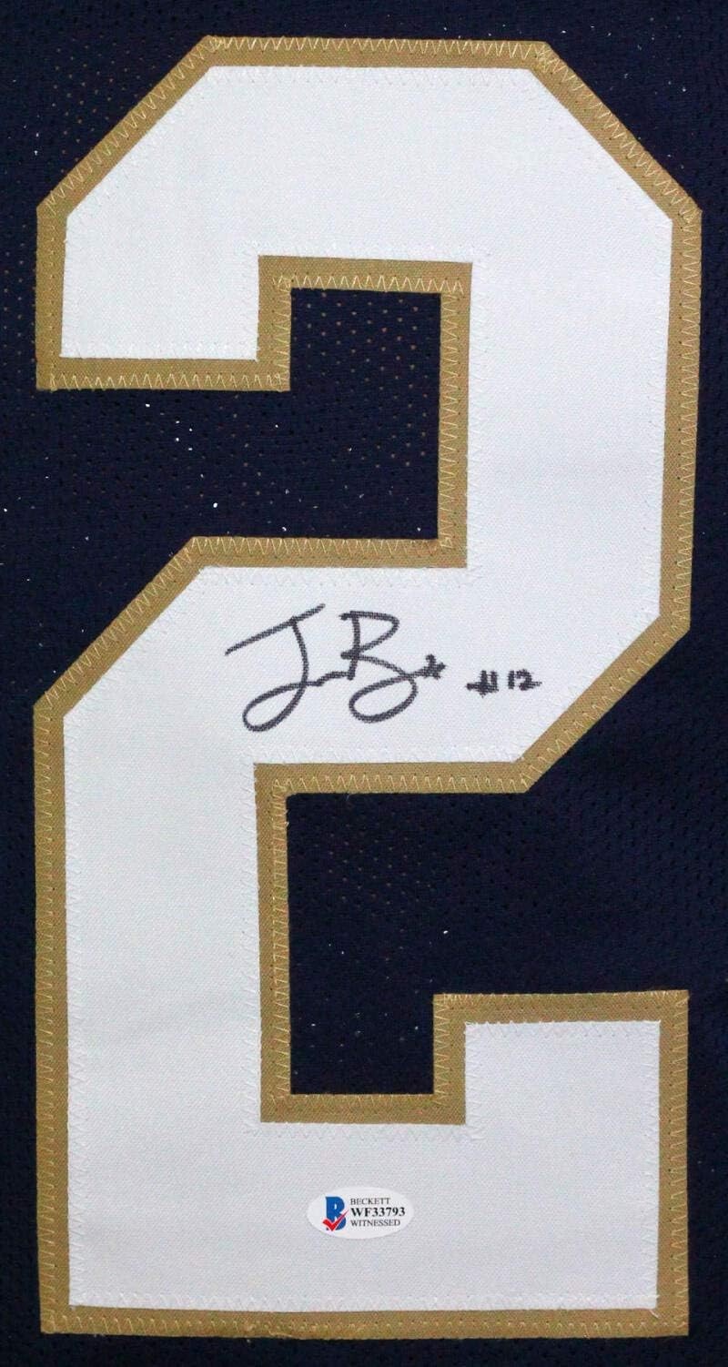 Ian Book Autographed Notre Dame Fighting Irish Custom Blue Jersey