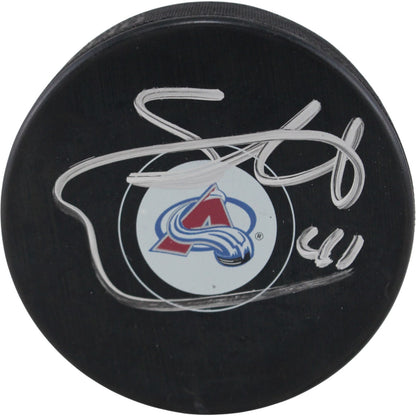 Scott Wedgewood Autographed Colorado Avalanche Logo Puck (Beckett)