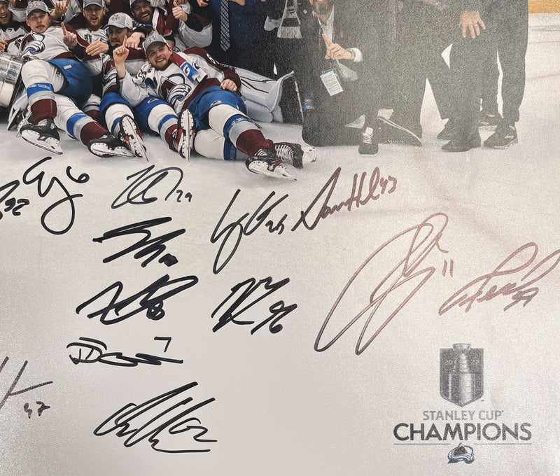 Colorado Avalanche Team Signed 2022 Stanley Cup Champions 16x20 Photo (18 Sigs)
