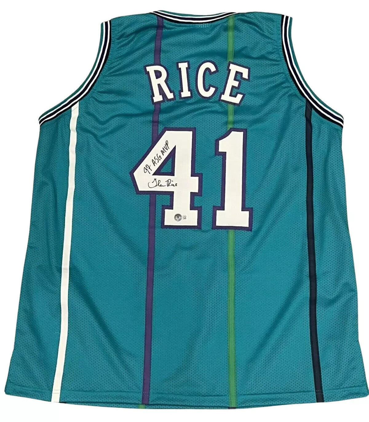 Glen Rice Signed Charlotte Hornets Custom Jersey '97 ASG MVP BAS
