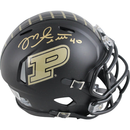 Mike Alstott Autographed Purdue Boilermakers Black Speed Mini Helmet