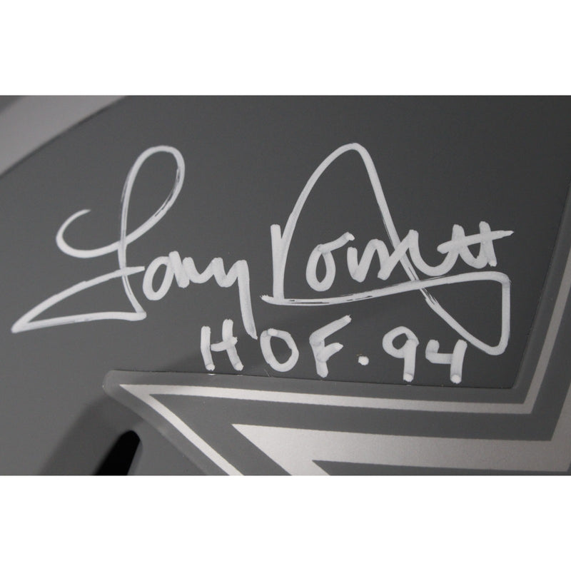 Drew Pearson, Roger Staubach & Tony Dorsett Signed Cowboys Slate Full Size Helmet
