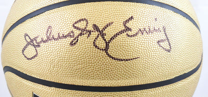 Julius Erving Signed NBA Wilson Gold Edition Basketball