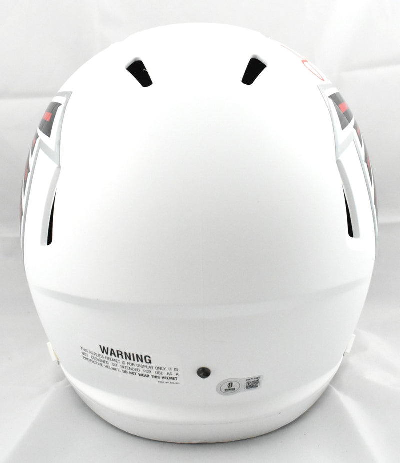 Julio Jones Autographed Atlanta Falcons Flat White Speed Full Size Helmet