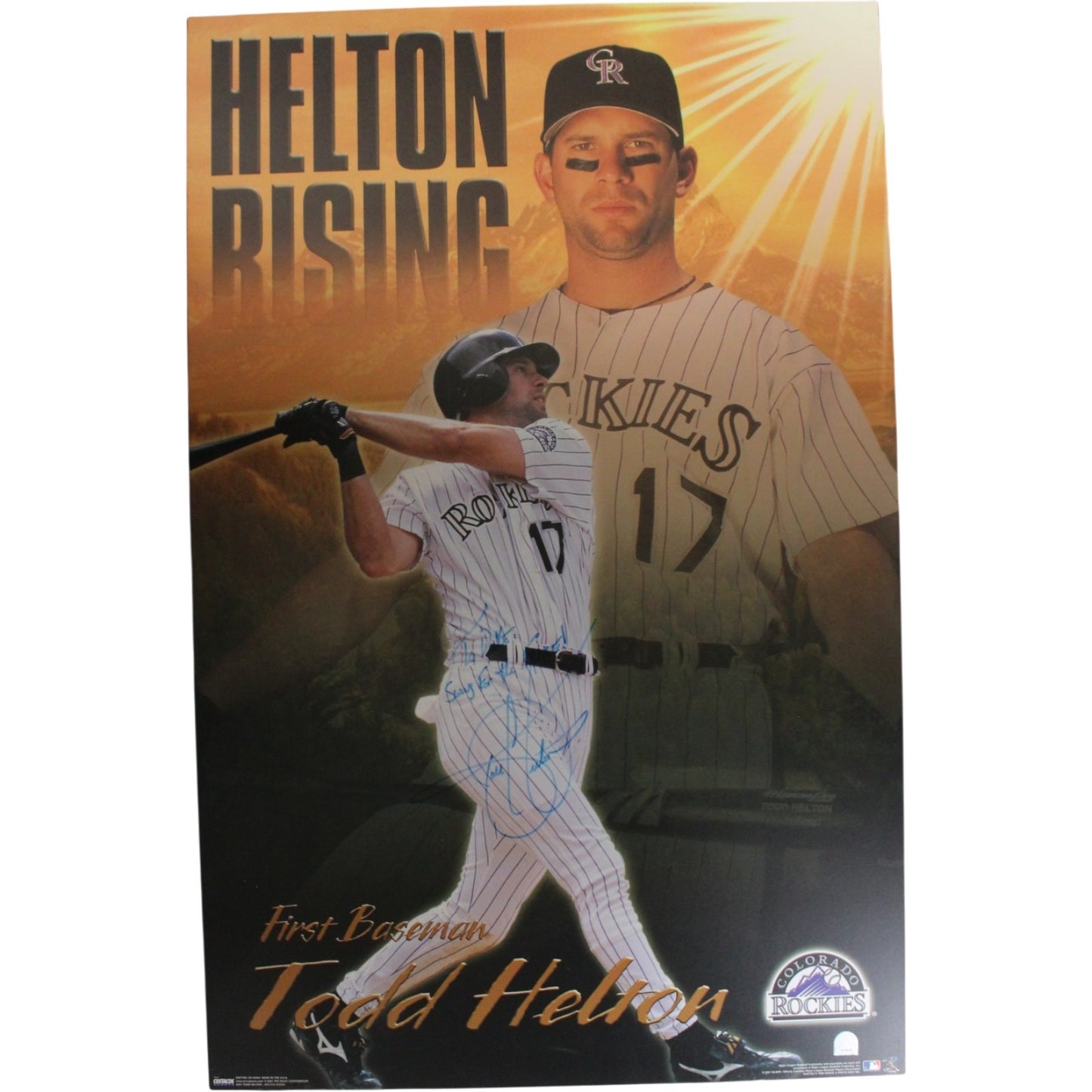 Todd Helton Signed Colorado Rockies 22x34 Wood Sign