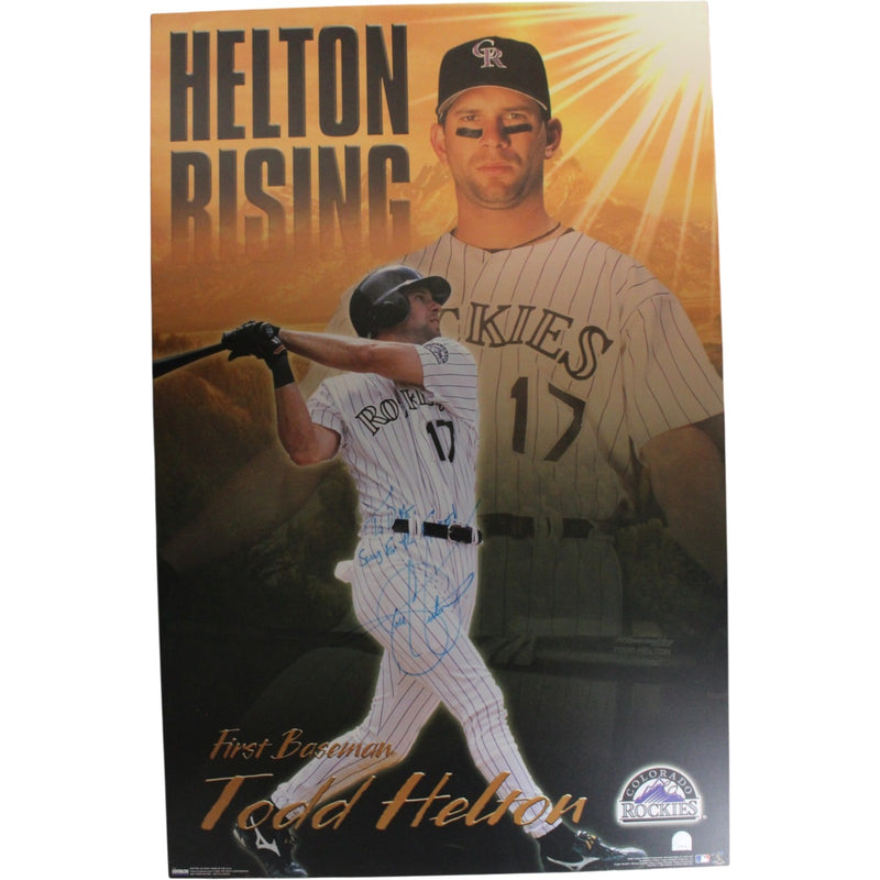 Todd Helton Signed Colorado Rockies 22x34 Wood Sign