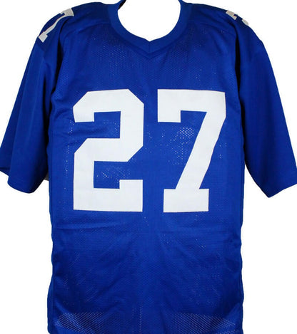 Ron Dayne Autographed Blue Custom Jersey