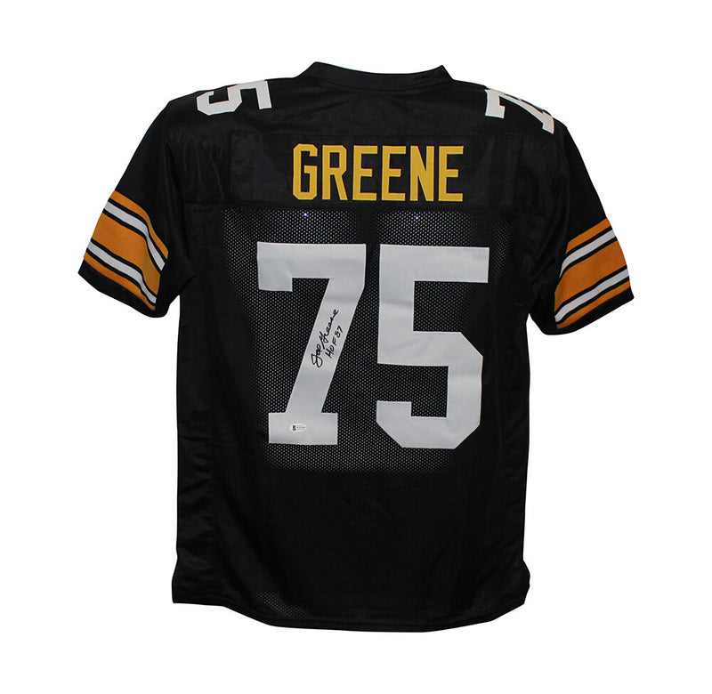 Joe Greene Signed Pittsburgh Steelers Custom Black Jersey (HOF Inscription)
