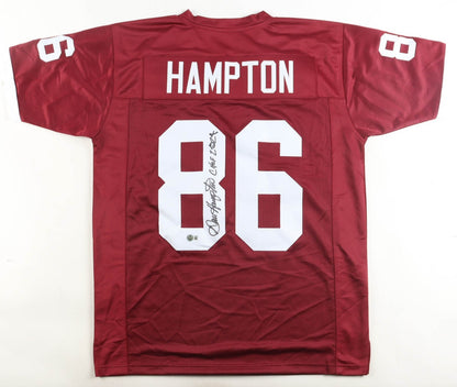 Dan Hampton Signed Arkansas Razorbacks Custom Jersey Beckett COA