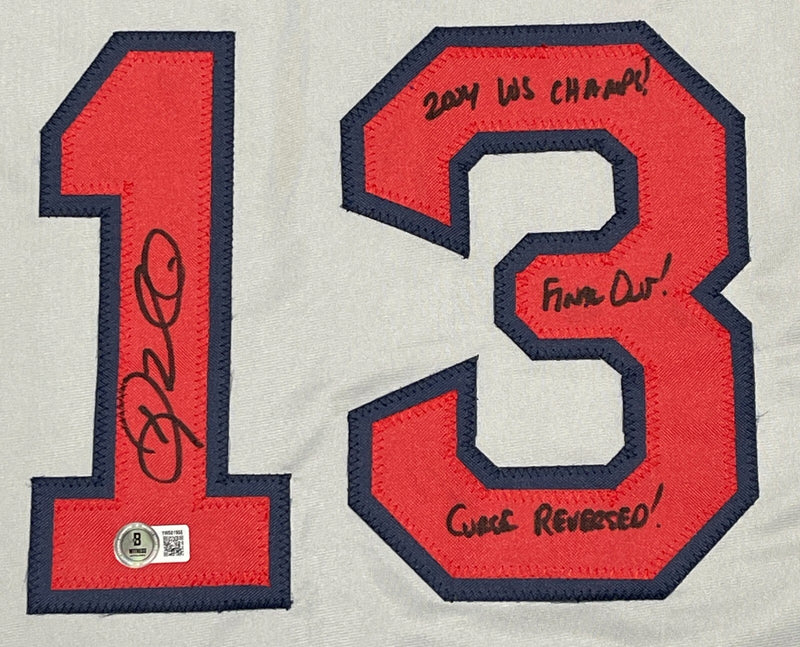 Doug Mientkiewicz Signed Boston Red Sox Custom Jersey (3 Inscriptions) BAS
