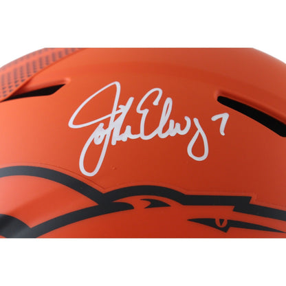 John Elway Autographed Denver Broncos Authentic Full Size Rave Helmet