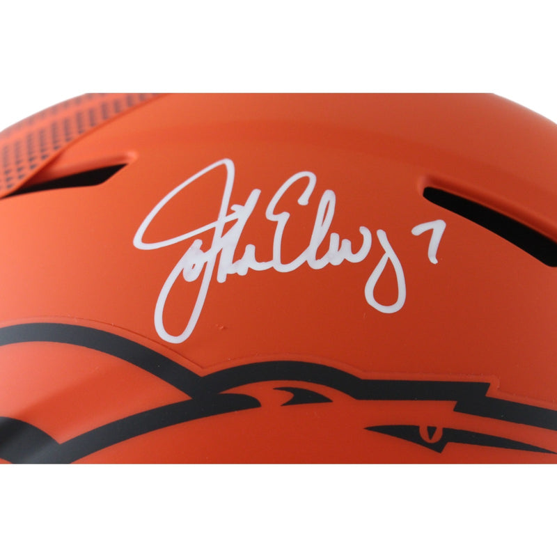 John Elway Autographed Denver Broncos Authentic Full Size Rave Helmet