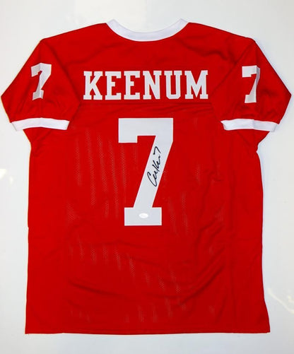 Case Keenum Signed Red Custom College Style Jersey