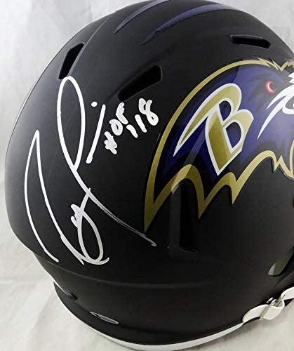Ray Lewis Signed Baltimore Ravens Flat Black Full Size Helmet