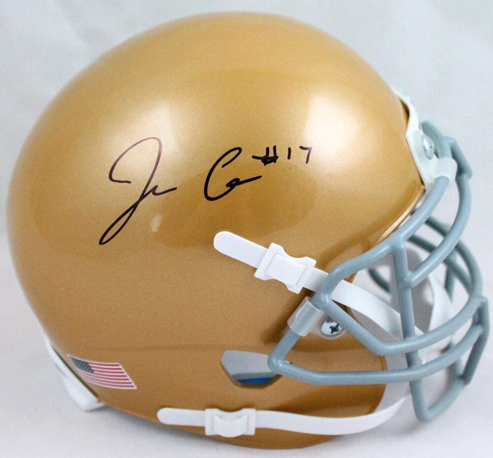 Jack Coan Signed Notre Dame Fighting Irish Black Mini Helmet