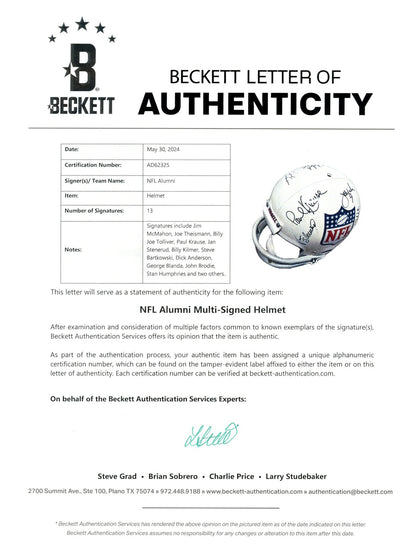 George Blanda, Paul Krause & Multi-Signed NFL Alumni Full Size 2-Bar Helmet