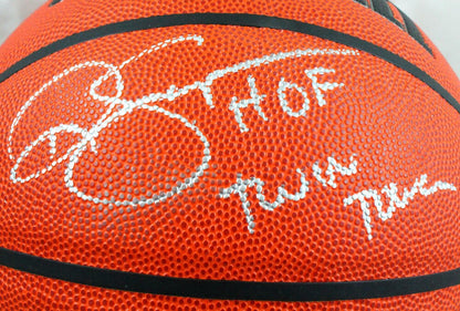 Ralph Sampson & Hakeem Olajuwon Signed Wilson NBA Basketball