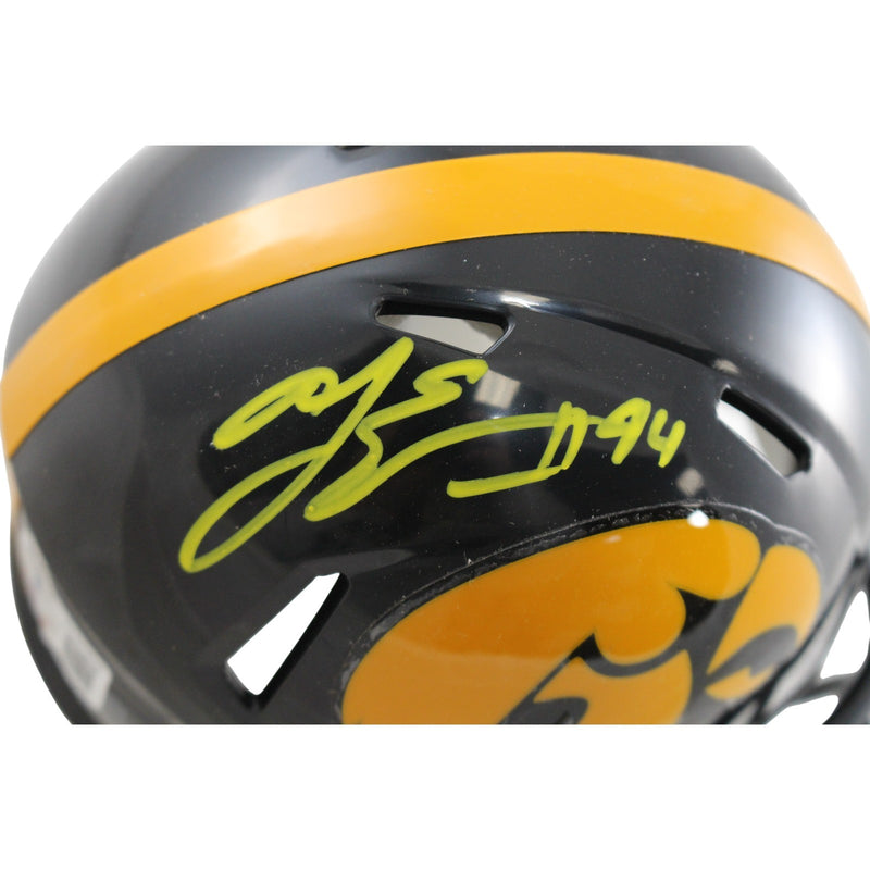 AJ Epenesa Iowa Hawkeyes Autographed Mini Helmet (BAS Witnessed)