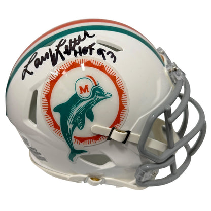 Larry Little Miami Dolphins Signed Throwback Mini Helmet (HOF 93)