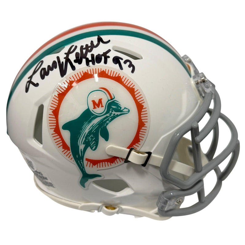 Larry Little Miami Dolphins Signed Throwback Mini Helmet (HOF 93)